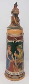 German Lidded Hunter Stein