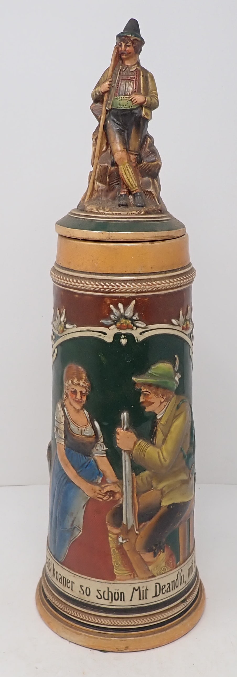 German Lidded Hunter Stein (1 of 5)