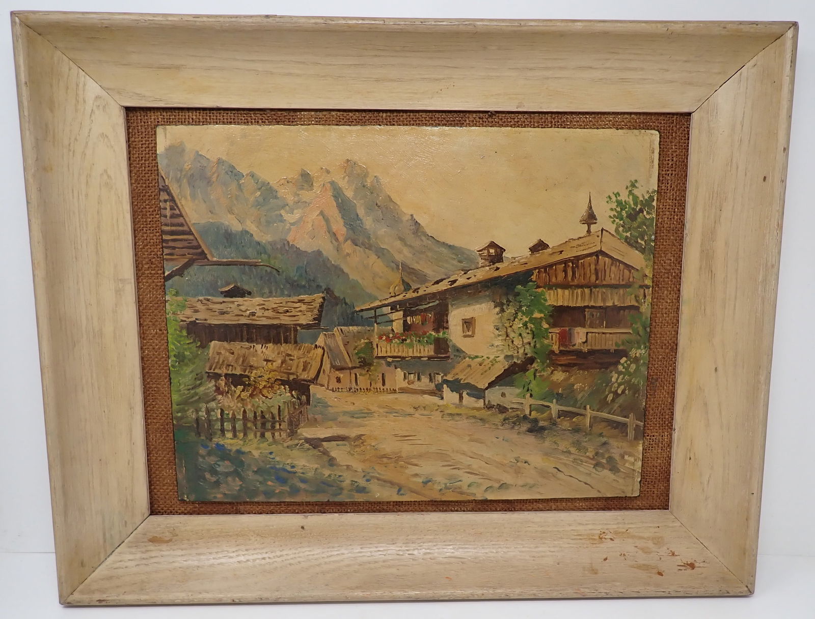 Arthur Trippanera Italian Alps Oil on Board: This 1939 painting won first place at Raritan Valley Arts . Apprx 16" x 20". Shipping available ($20 handling charge, plus postage)
