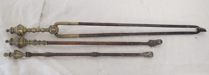 Brass Fireplace Tongs / Tools
