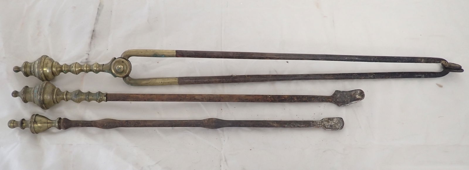 Brass Fireplace Tongs / Tools (1 of 4)