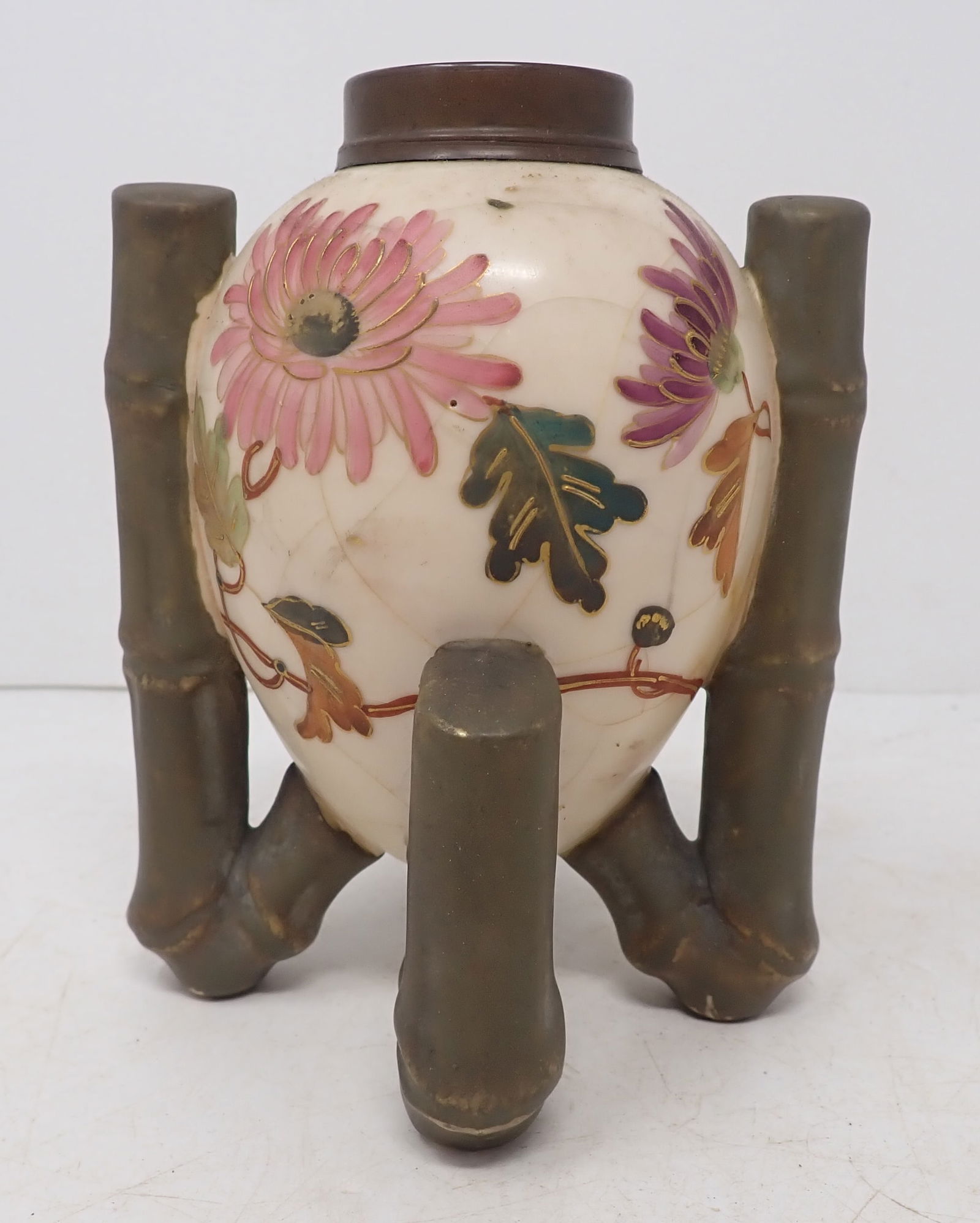 Oriental Style Oil Lamp w/ Bamboo Legs (1 of 11)