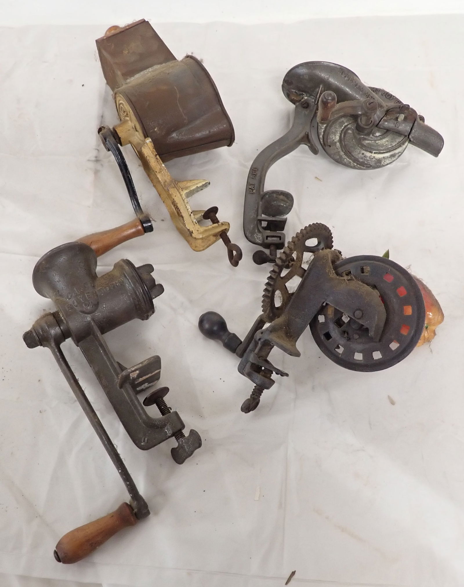 Apple Peeler , Keystone Meat Grinder, Aling Grinder: Shipping available ($20 handling charge, plus postage)