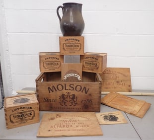Molson & Yukon Jack Wooden Boxes