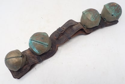 Brass Sleigh Bells on Leather Strap