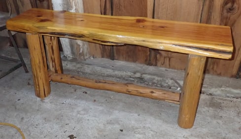 Natural Edge Plank Bench