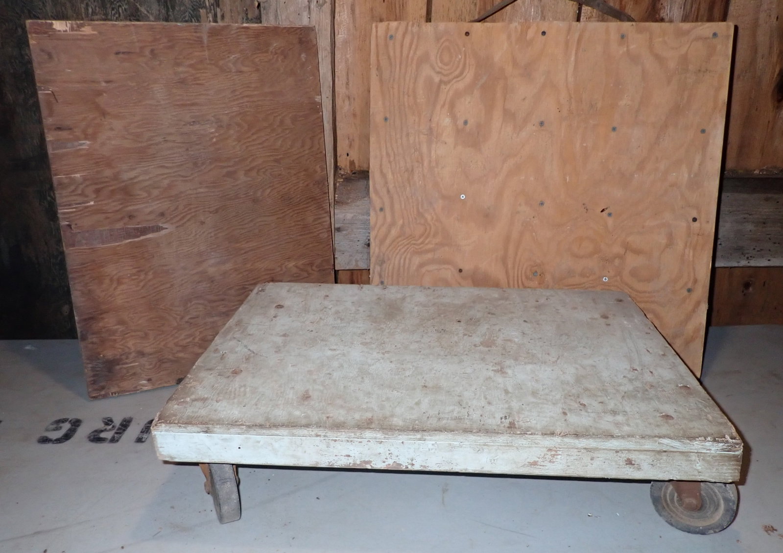 Furniture / Equipment Dollies: Largest is apprx 24" x 24" x 7 1/2" tall. No in house shipping !
