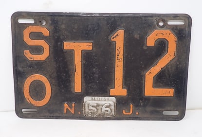 1956 New Jersey License Plate