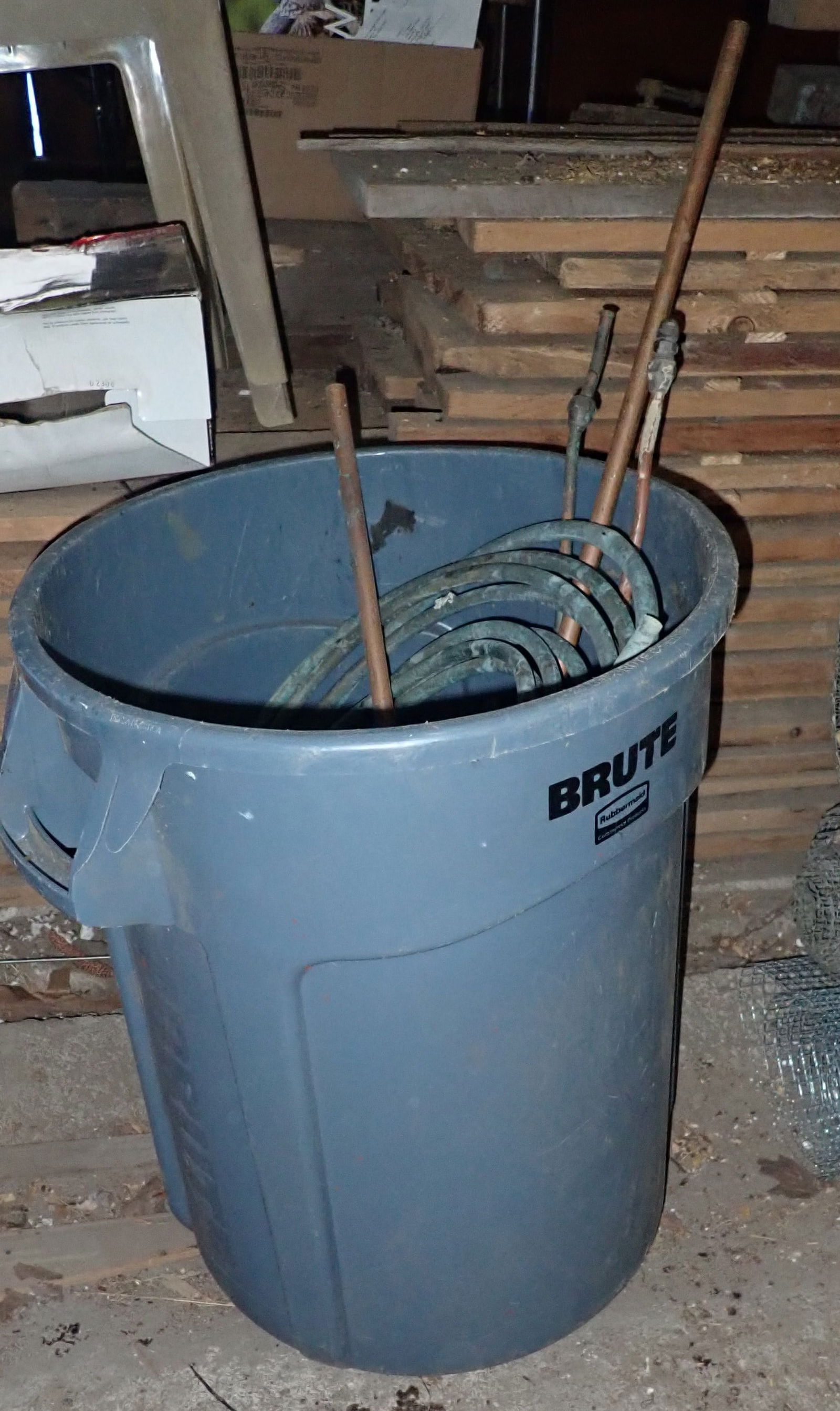 Trash Can w/ Copper & Brass (1 of 4)