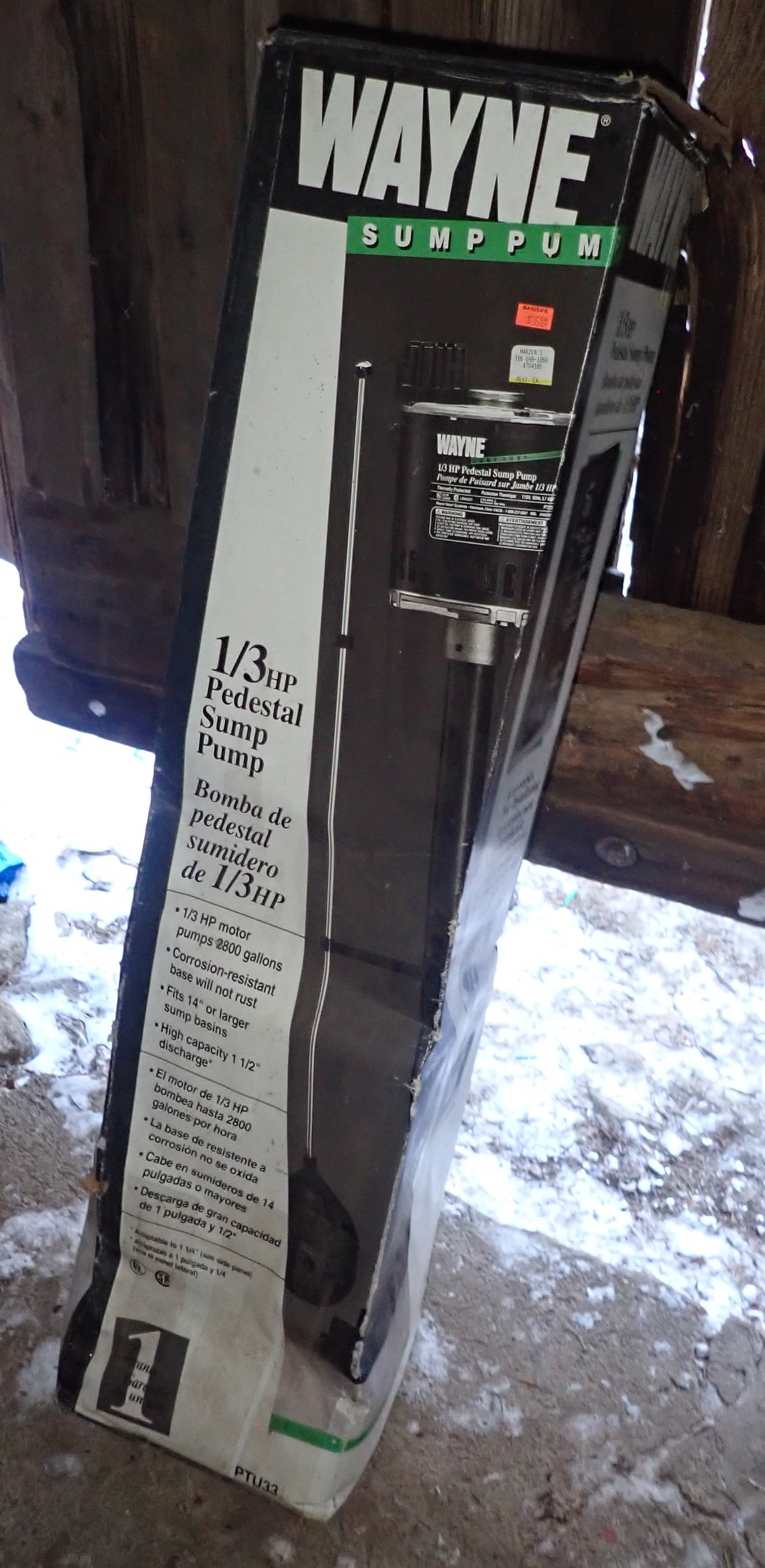 Wayne 1/3 hp Pedestal Sump Pump (1 of 3)