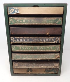 Junior Garage Wooden Parts Cabinet in Green Paint
