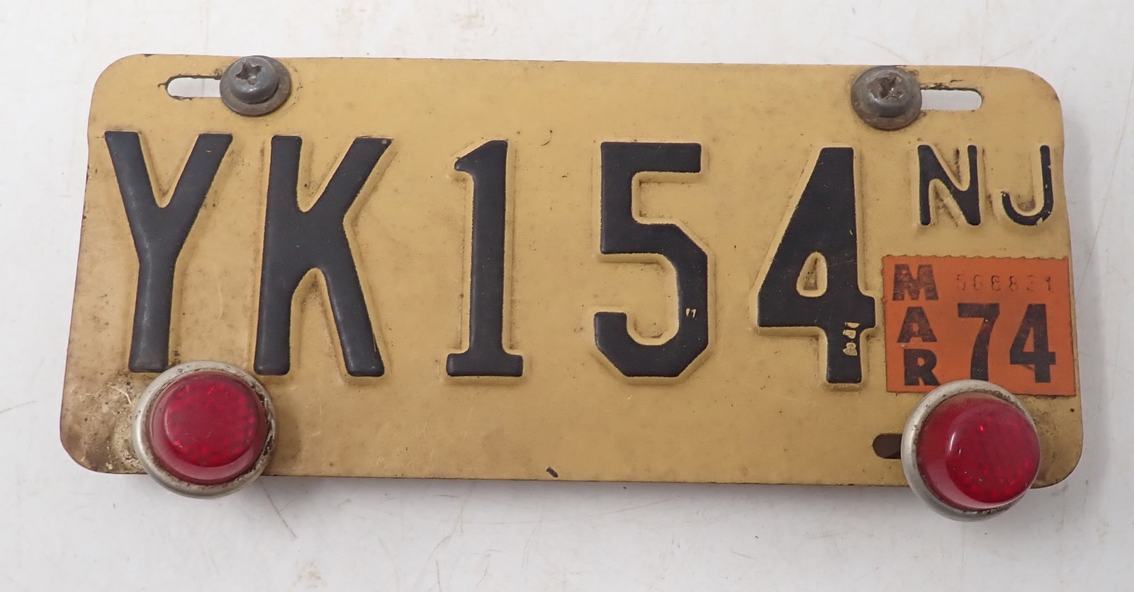 1974 New Jersey Motorcycle License Plate: NJ license plate - Shipping available