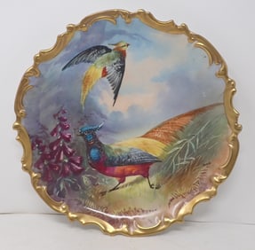 Limoges Porcelain Pheasant Charger Dubois