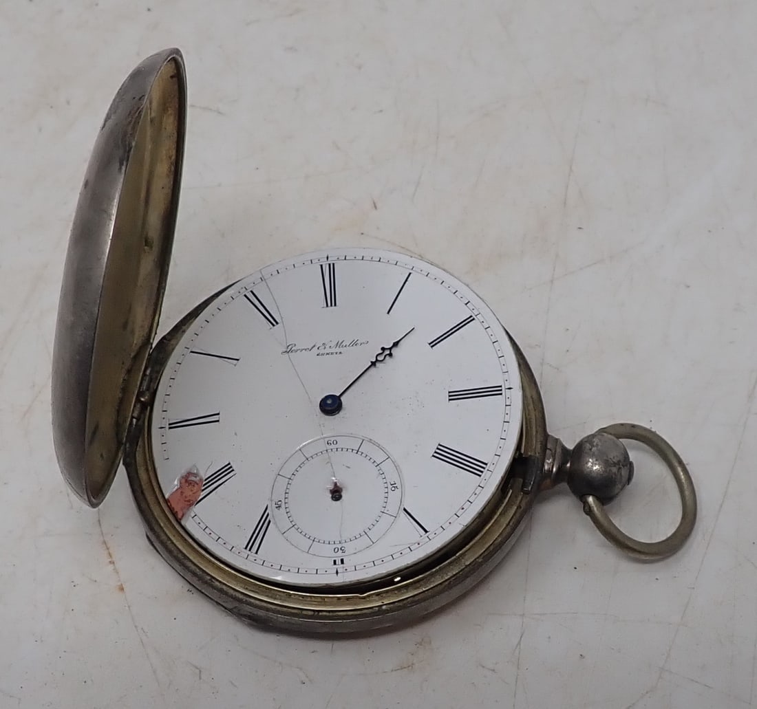 Perret & Muller Pocket Watch for Parts: Approx 2 3/8" in diameter. Shipping available