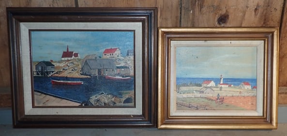 Oil on Board Paintings incl Peggy's Cove