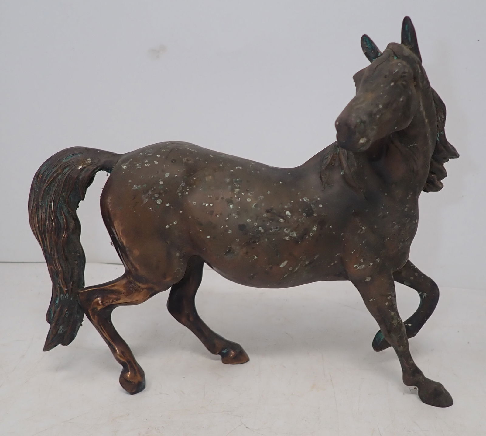 Horse w/ Bronze Finish: Approx 8 3/4" long and 7 3/4" tall. Shipping available