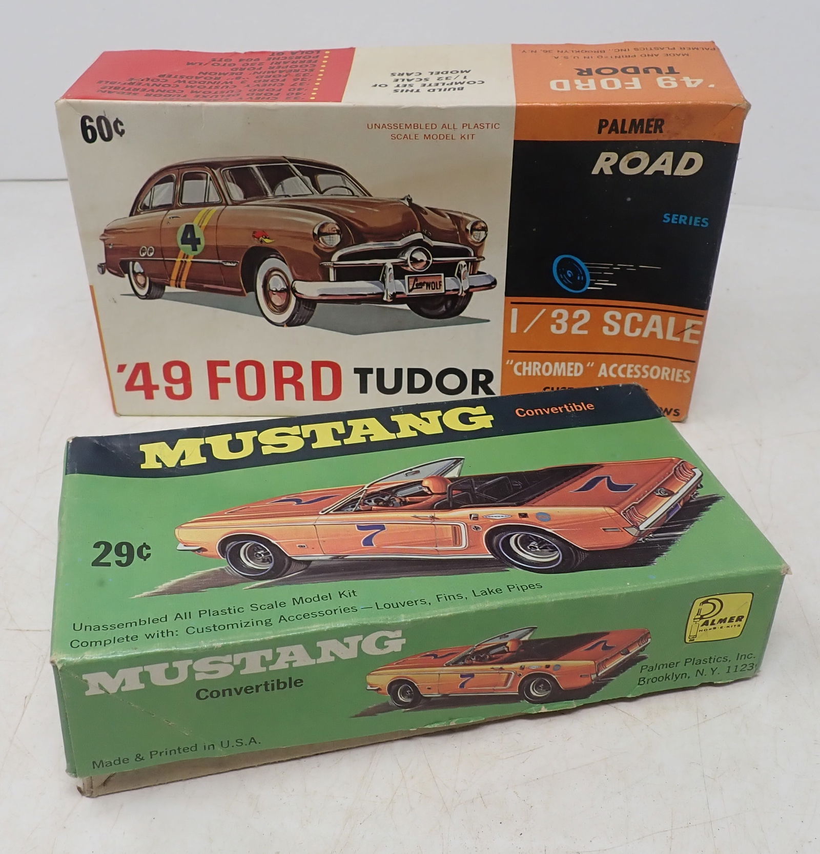Palmer Mustang Convertible & '49 Ford Tudor Models: Models - We do not guarantee they are complete. Sold as pictured. Shipping available