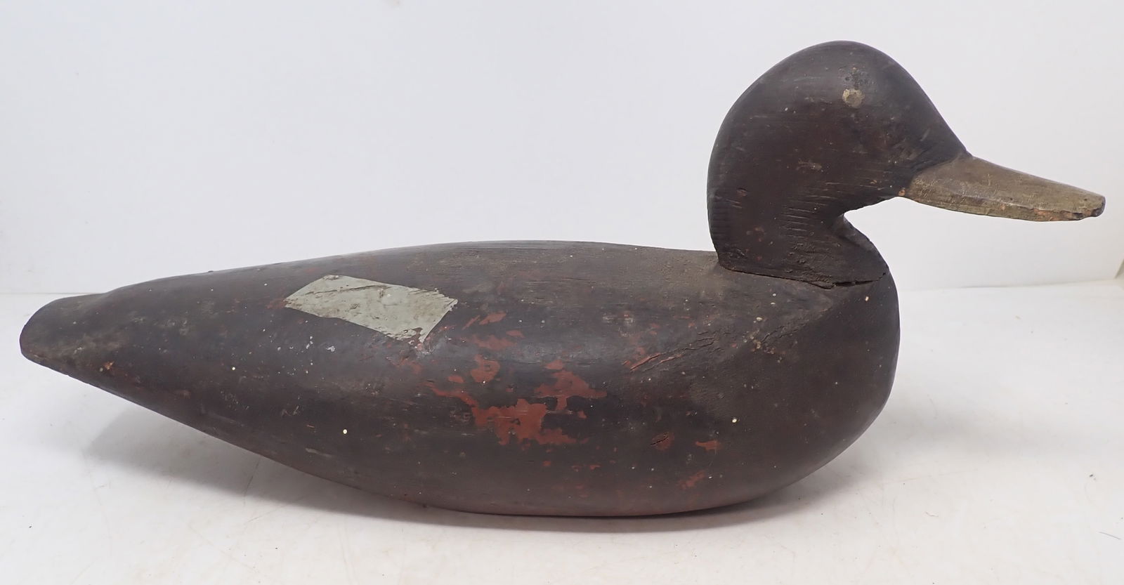 Early Duck Decoy: Approx 5 1/4" x 15 1/2" x 7 1/8" tall. Shipping available