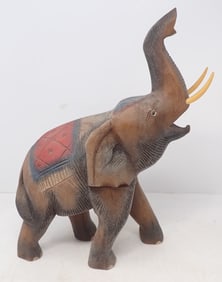 Wood Carved Circus Elephant