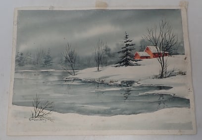 Rosenberg Winter Scene Watercolor
