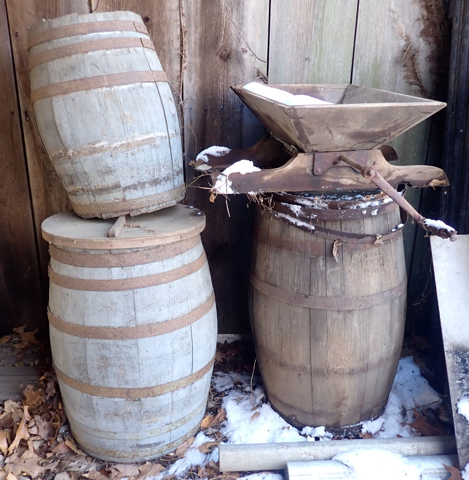 Whiskey Kegs & Cider Press (1 of 3)