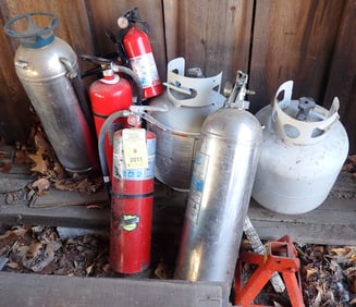 Fire Extinguishers , Propane Tanks, & Jack Stand