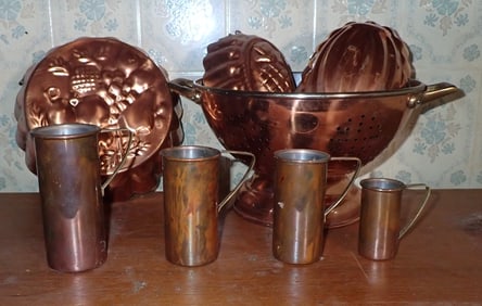 Copper Measures , Strainer , & Molds
