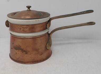 Bazar Francais 666 Copper Double Boiler