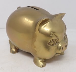 Heavy Brass Piggy Bank
