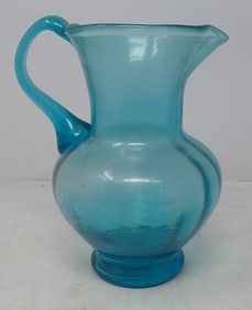 Glass Water Pitcher w/ Applied Handle