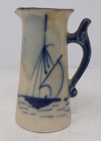 Early Hand Painted Sailboat Creamer