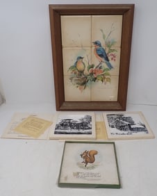 Tiles incl Paul Whitney Hunter , Currier & Ives