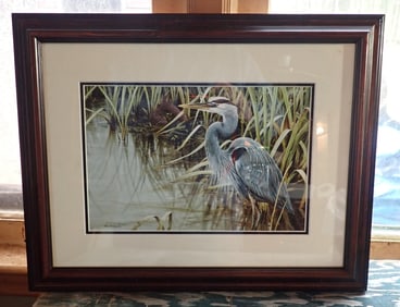 Ron Orlando Blue Heron Signed Print