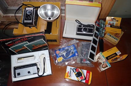 Cameras , Flashcubes & Misc incl Polaroid 210