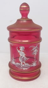 Mary Gregory Lidded Jar