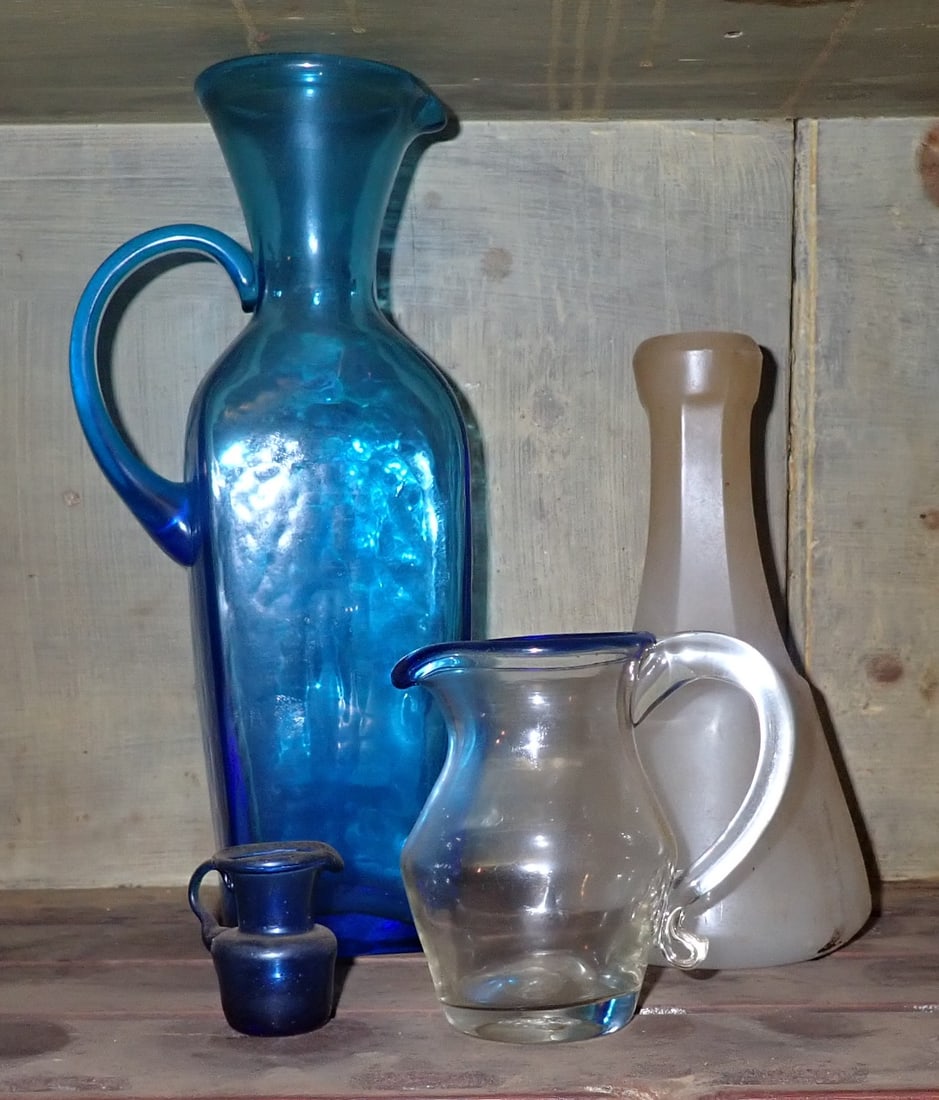 Blown Glass Ewer , Pitchers , & Bottle (1 of 3)