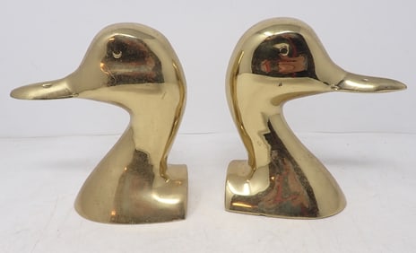 Solid Brass Duck Bookends