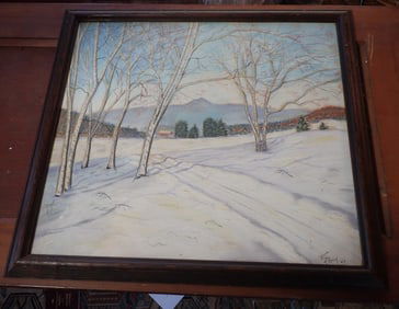 1947 Lynch Pastel Winter Scene
