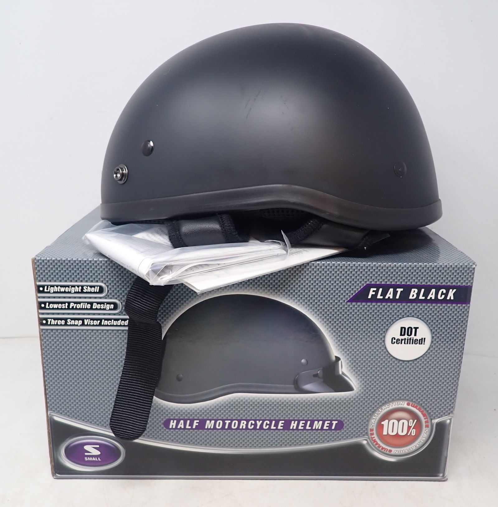 Fuel Flat Black Half Motorcycle Helmet (1 of 2)