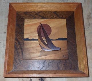 1984 Robert Johnson Sailboat Wood Art