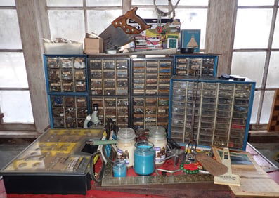 Parts Cabinets w/ Hardware incl Brass & Misc