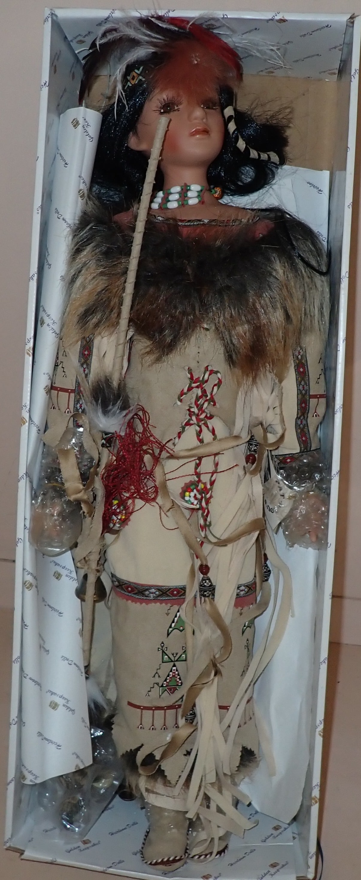 Golden Keepsakes Indian Girl Doll Desert Wind: Apprx 28" tall. Shipping available ($25 handling charge, plus postage)