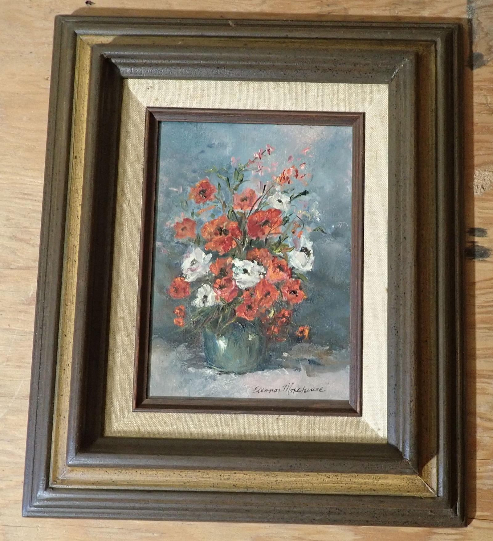 Eleanor Morehouse Still Life Floral Painting: Oil on board - Approx 10" x 12". Shipping available