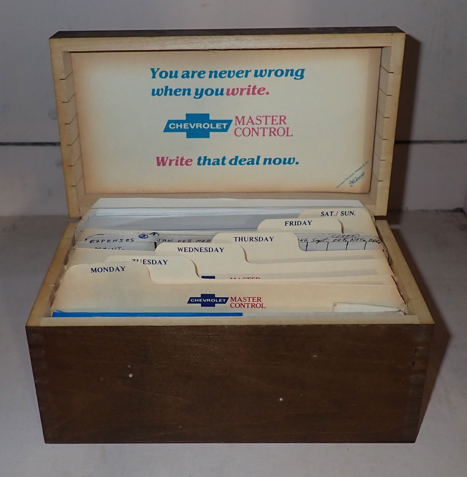 Chevrolet File Box: Approx 4 3/4" x 8 1/2" x 4 1/4" tall. Shipping available