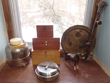 Wood Boxes , Norcrest Horse , Thermos Cooler , & Misc