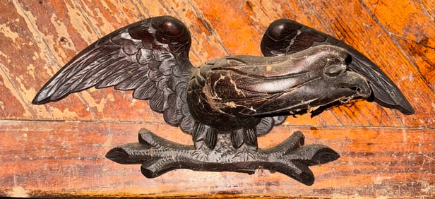 Wood Carved Eagle Plaque