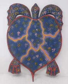 Wooden Sea Turtle Wall Sculpture