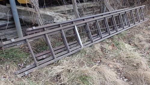 2 Wooden Extension Ladders