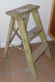 Wooden Step Ladder in Green Paint