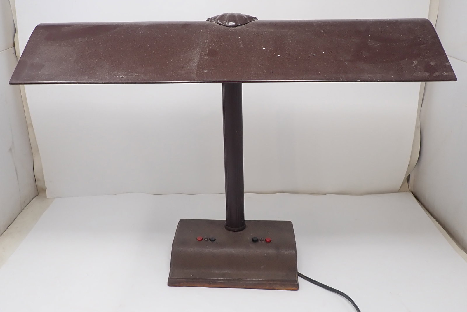 Desk Lamp: Apprx 14 7/8" tall. Shade is apprx 18 1/4" wide. No in house shipping !